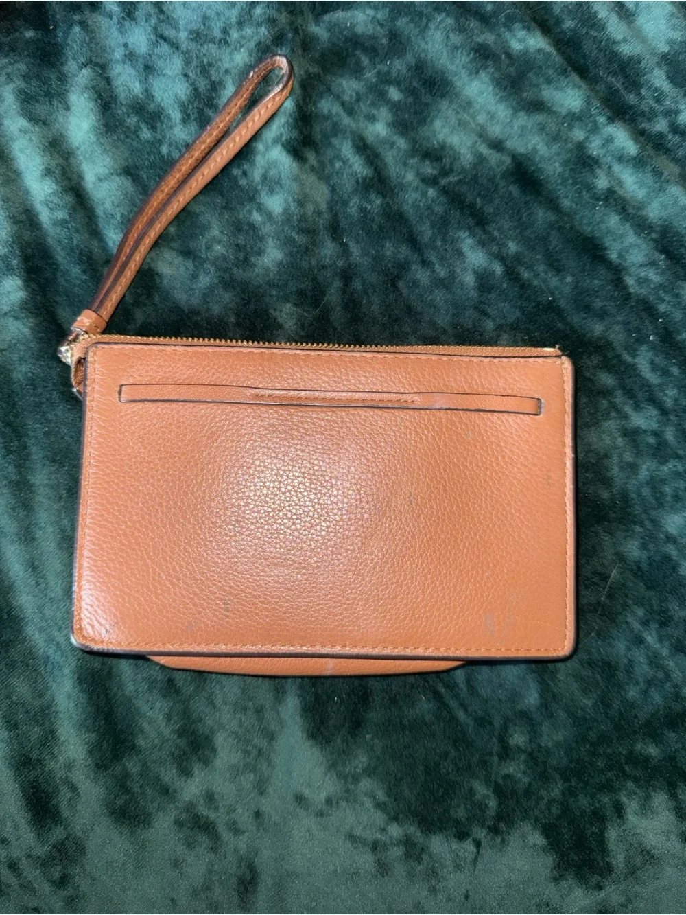 kate spade Brown Leather Wristlet with Bow Accent
